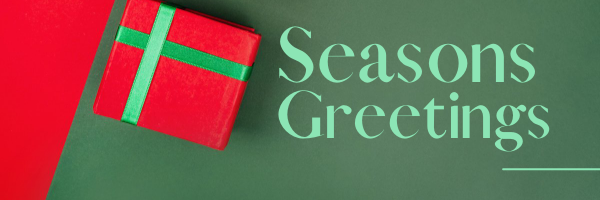 Red and Green Present Seasons Greetings Email Header